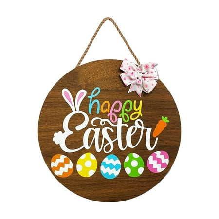 

Trump 2024 HQ Spring Door Plate Happy Easter Decorative Door Plate Pendant Easter Rabbit Door Plate 30 * 30cm/11.8 * 11.8in Decoration