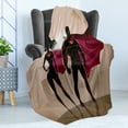 thumbnail image 4 of Superhero Soft Flannel Fleece Blanket, Super Woman and Man Heroes in City Solving Crime Hot Couple in Costume, Cozy Plush for Indoor and Outdoor Use, 50" x 60", Beige Brown Magenta, by Ambesonne, 4 of 5