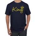 thumbnail image 1 of Wild Bobby, King Gold Script, Pop Culture, Men Graphic Tee, Navy, 3X-Large, 1 of 4