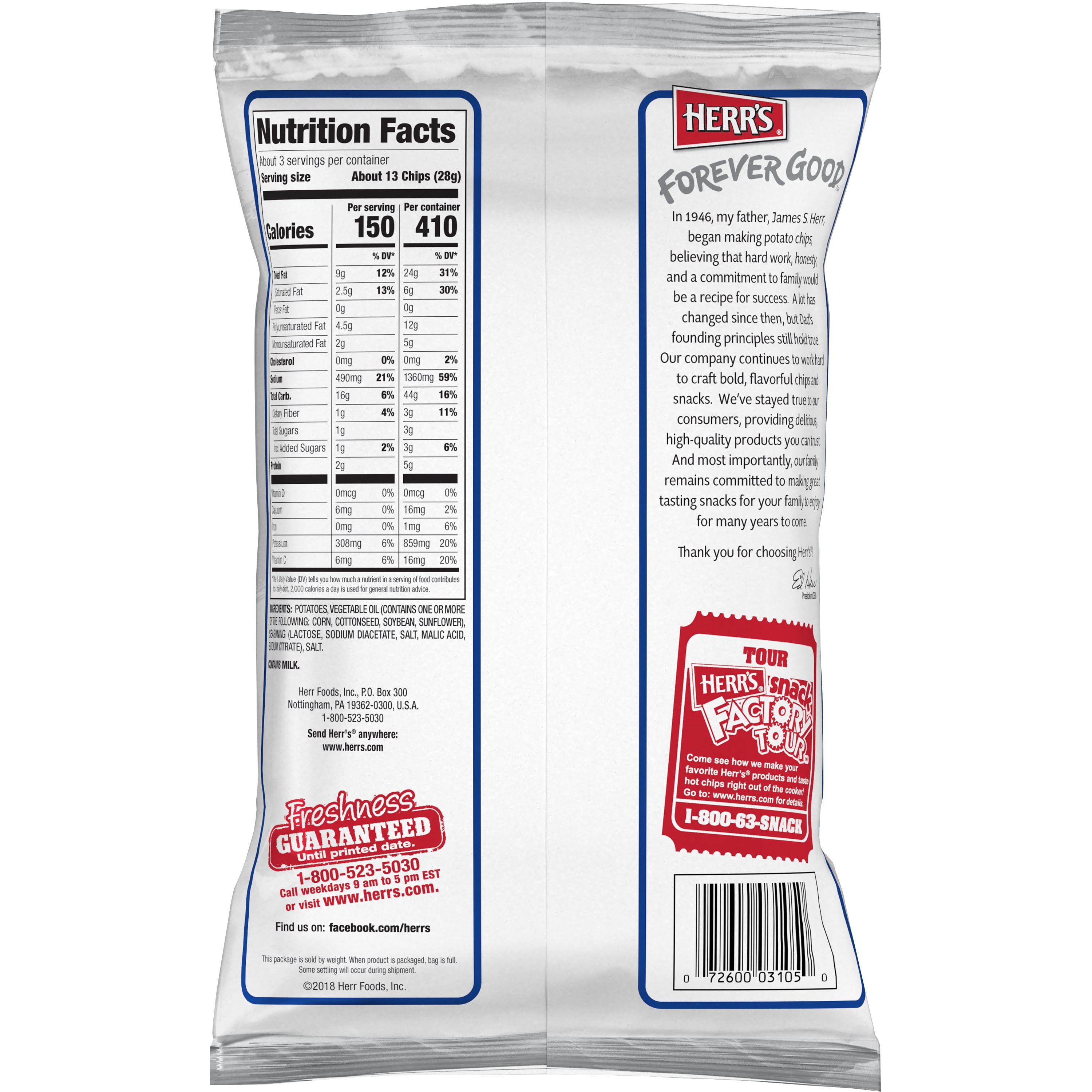 Herr's Potato Chips Salt & Vinegar