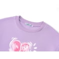 thumbnail image 2 of Cooltree Girl's Sweatshirt - Colorful Doodle Heart Graphic Crewneck Fleece Drop Shoulder Pullover Tops Size 14, 2 of 7