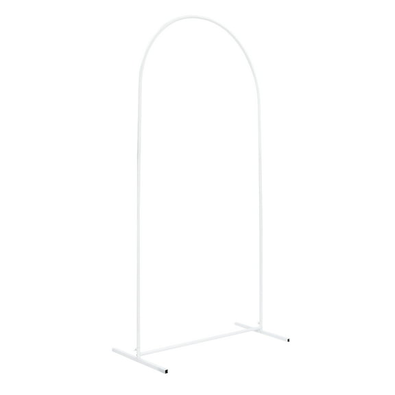 Wildnix White Arched Wedding Arch with Red Cloth Cover, Steel Tube Frame, Easy to Install,   Decoration for Weddings, Events & Parties