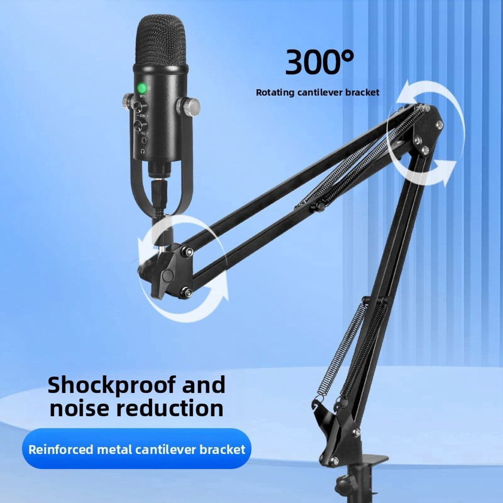 USB Condenser Microphone Computer Gaming EDC Voice Noise Reduction Mic Phone Recording Dubbing Live Streaming Microphone