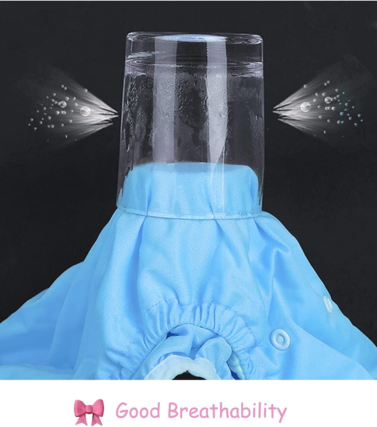 CutiePlusU Adult Cloth Diaper Washable Adult Pocket Nappy Cover Adjustable Reusable Breathable Leak Free Blue