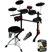 DDRUM DD EFLEX Complete Electronic Drum Set with Mesh Drum Heads Black/Red Bundle with Premium 2 YR CPS Enhanced Protection Pack