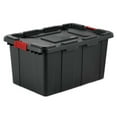 thumbnail image 1 of Sterilite Bac Industriel Robuste et Durable de 27 Gallons avec Loquets Rouges, Noir, 1 of 9