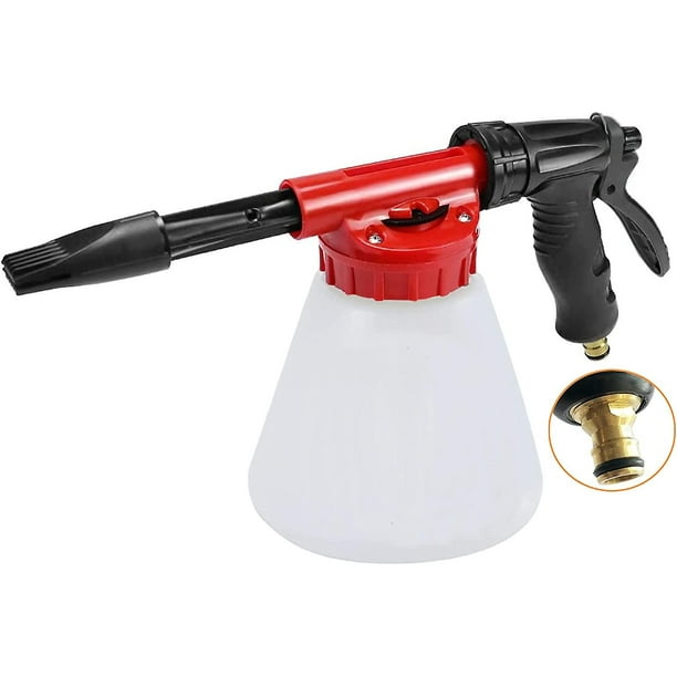 Pistola de lavado de espuma para automóvil, relación de ajuste, dial, pistola de lavado de espuma, se conecta al rociador de espuma de manguera de jardín para limpieza del hogar del automóvil con