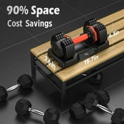 FED fitness Adjustable Dumbbells Set 25LB A Pair Dumbbells Weights, 5 in 1 Free Weights 5/10/15/20/25lb/50lb Dumbbell with Anti-Slip Handle, Suitable for Home Gym Exercise Equipment
