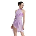 thumbnail image 3 of Sholeno Womens Sleeveless Figure Ice Skating Dance Dress Applique Lyrical Dance Costume High-Low Light Purple S, 3 of 7