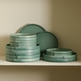 thumbnail image 4 of Stone Lain Bao 4-Piece Salad Plate Set Stoneware, Green, 4 of 6