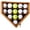Oak, variant on 14 Softball Ball Display Case Cabinet - Home Plate Shaped
