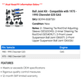 thumbnail image 2 of Ball Joint Kit - Compatible with 1975 - 1995 Chevy G20 GAS 1976 1977 1978 1979 1980 1981 1982 1983 1984 1985 1986 1987 1988 1989 1990 1991 1992 1993 1994, 2 of 2
