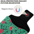 thumbnail image 3 of Haosy Red Roses and Green Leaves Golf Mallet Putter Cover Strong Magnetic Leather Golf Club Headcover Closure, 3 of 7