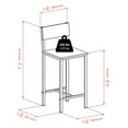 thumbnail image 3 of Winsome Hanley 3-Piece High Table with 2 High Back Stools - 93336, 3 of 9