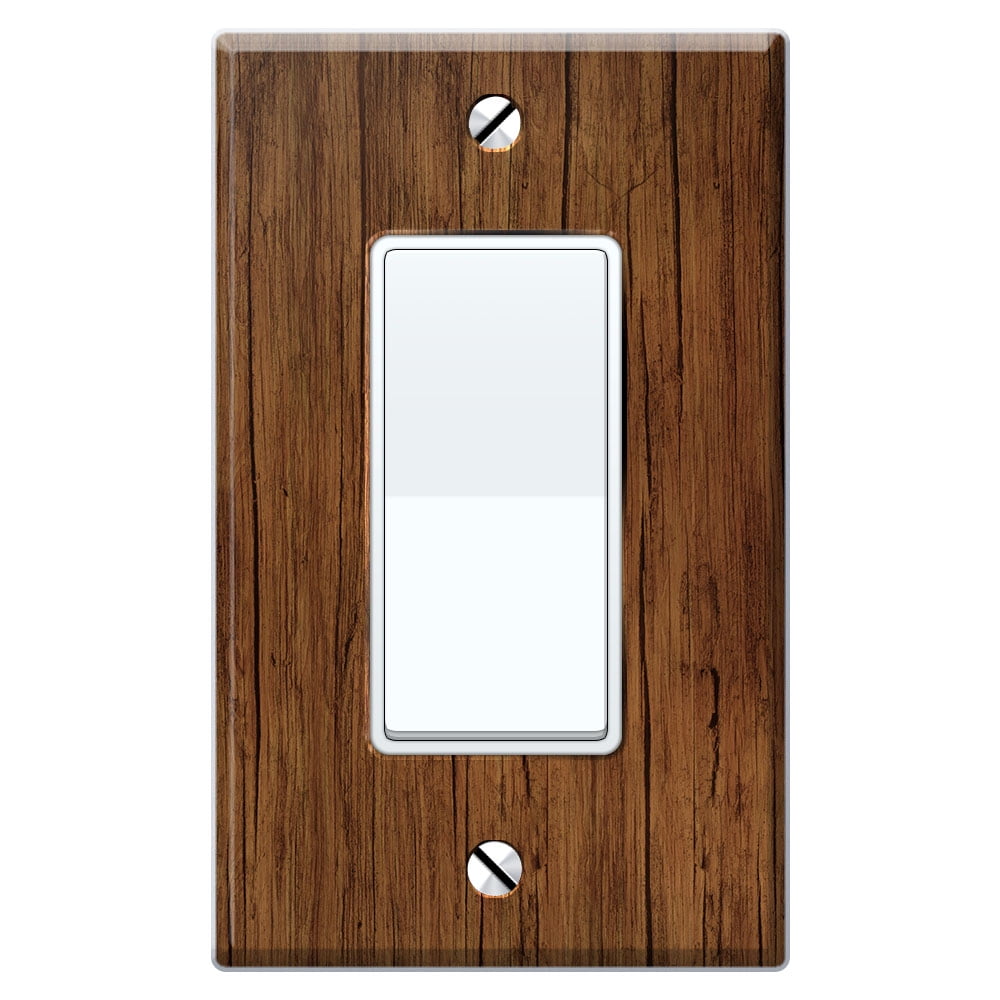 Tree 1 Gang Decorator Light Switch Plate/Wall Plate Cover, Red Brown Wood