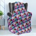 thumbnail image 4 of Animals Soft Flannel Fleece Throw Blanket, Abstract Illustration Along Colorful Radial Butterflies Images and Hearts Motifs, Cozy Plush for Indoor and Outdoor Use, 50" x 60", Multicolor, by Ambesonne, 4 of 5