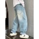 thumbnail image 3 of WILLBEST Pantalones Mujer Pantalones Vaqueros Cargo para Niños, Pantalones Vaqueros de Pierna Ancha, Cintura Elástica, Holgados, Con Bolsillo, Corte Recto, Informales, Sueltos y Cómodos. 13-14 Years, 3 of 8