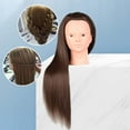 thumbnail image 6 of yotijay Hair Training Head Manikin Doll Head Synthetic Fiber Hair Mannequin Manikin Head Brown without Makeup, 6 of 9