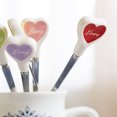 thumbnail image 3 of Stainless Steel Spoon with Ceramic Love Heart Handle Tableware Coffee Dessert Spoon Mixing Spoon (Red), 3 of 8