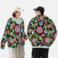 thumbnail image 5 of Picia Vector Mexican Otomi Style Bright Women's Men's UPF 50+ Sun Protection Hoodie Shirt Long Sleeve SPF Fishing Outdoor UV Hiking Lightweight Shirts-Small, 5 of 9