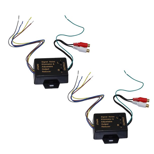 2x Convertidor de sonido Nivel Bajo para Automóvil Coche Terminales Kits de Instalación Eléctrica