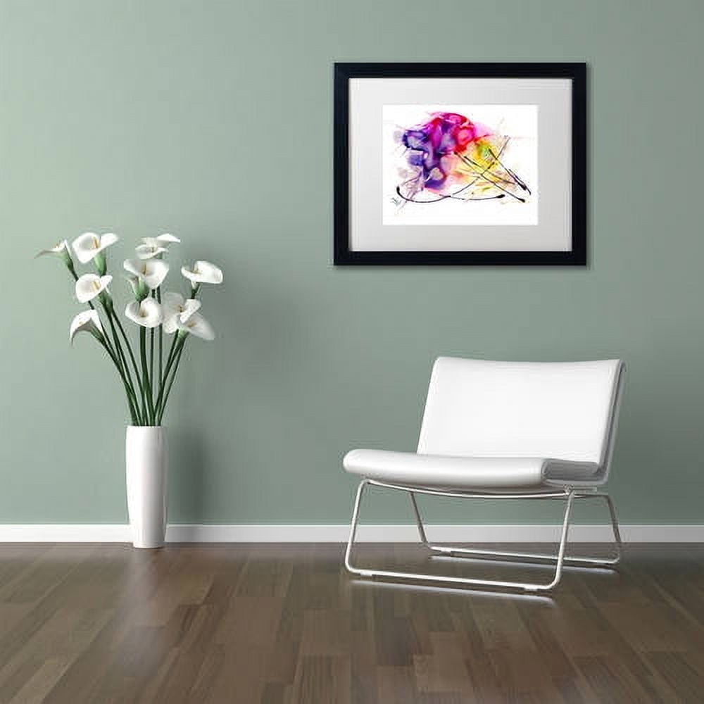 Trademark Fine Art "Abstract 08" Canvas Art by Mako, White Matte, Black Frame