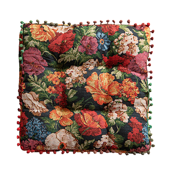 Papapt Square Chair Seat Cushions Bohemian Patchwork for Dining Kitchen Office Chairs Patio Soft Cotton Linen Chair Pads 16" x 16"