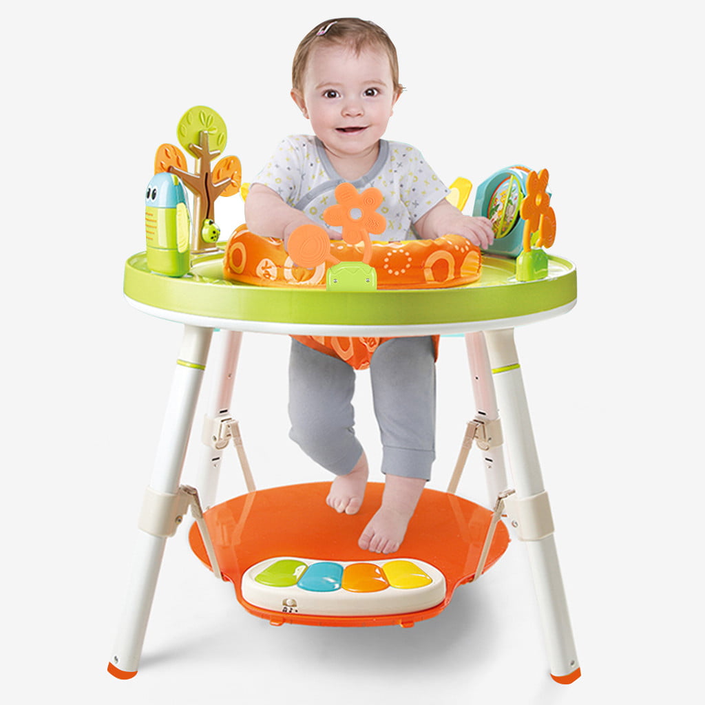 Baby Three-in-One Childrens Fun Activity Entertainment Chair Workbench with Pedal Piano Baby Toddler Three in one Joy Jumping Chair Toddler seat Lion Style 
