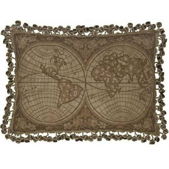 Throw Pillow Aubusson Hemispheres 16x24 24x16 Velvet Velour Handmade Hand-Dyed