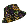 thumbnail image 2 of Kll Mardi Gras Surface Bucket Hat For Women Men Packable Travel Beach Sun Hat Outdoor Rave Accessories Reflective Fisherman Cap, 2 of 9