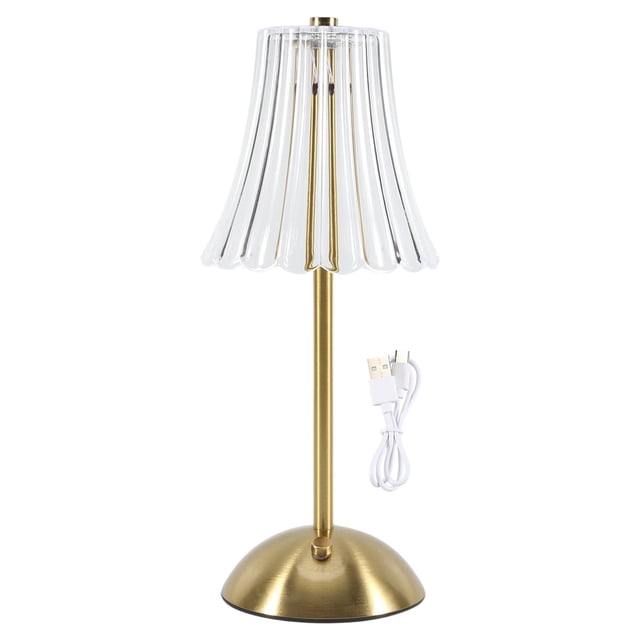 LáMpara de Mesa Decorativa Cristal LED 800MAh AtmóSfera Recargable Luz Brillo 3 Niveles para Restaurante Café