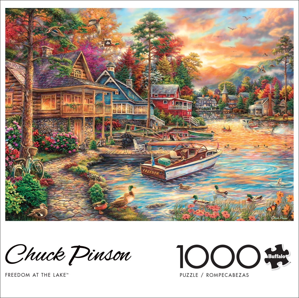 Buffalo Games 1000-Piece Chuck Pinson Freedom At The Lake Interlocking Jigsaw Puzzle