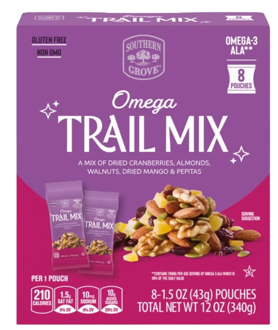 Pack of 1 Trader Joes Omega Trek Mix with Omega 3 Fortified