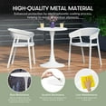 thumbnail image 5 of WestinTrends Playa 5-Piece Indoor Outdoor Round Metal Patio Dining Table Set With Stackable Patio Dining Side Chairs, White, 5 of 14