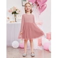 thumbnail image 4 of Arshiner Toddler Girls Tutu Dress Long Sleeve Fall Winter Button Front Party Tulle Dresses, 4 of 6