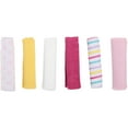 thumbnail image 5 of Luvable Friends Baby Girl Cotton Rich Washcloths, Pink Stripe, One Size, 5 of 8