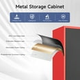 thumbnail image 4 of AUHUP 72" Metal Cabinet with 4 Adjustable Shelves, Garage Storage Cabinets with Locking Doors,Tool Storage Cabinet for Home Office,Warehouse,Workshop(Red Black), 4 of 9