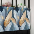 thumbnail image 6 of Blue Feather Valances for Windows Farmhouse Kitchen Curtains Valances Rod Pocket Valance Curtains for Kitchen Windows Abstract Modern Golden Art Painting Textured Window Valances for Bathroom 42"x18", 6 of 6