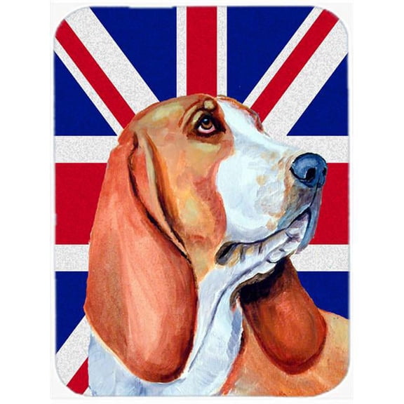 Carolines Treasures Basset Hound With English Union Jack British Flag Mouse Pad