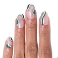 thumbnail image 5 of Chillhouse Chill Tips - Signatures Press On Nails, Gone Glamping, Oval Medium, Nude and Green, 30 Fake Nails, 5 of 12