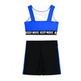 thumbnail image 4 of Doomiva 2 Pcs Athletic Swimsuits for Girls Crop Top with High Waist Shorts Gymnastics Dance Tracksuits Royal Blue 12, 4 of 5