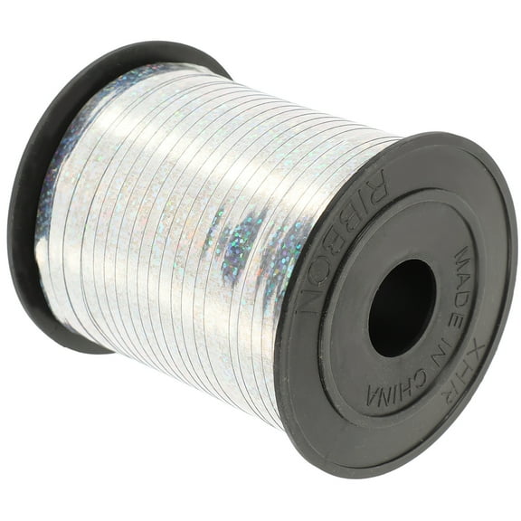 Tineasur 1 Roll Party Ribbon Silver PVC for Balloon Decoration