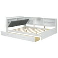 thumbnail image 5 of MAYEERTY Wood Full Size platform bed with Storage Headboard, Shelves and 2 Drawers, White, 5 of 25