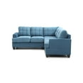 thumbnail image 3 of JERFIT Aqua Blue Microfiber Sectional Sofa Couch with Chaise, Reversible L-Shaped Living Room Couch with Pocketed Coil Cushions, Easy Assembly Apartment Sofa, 3 of 5