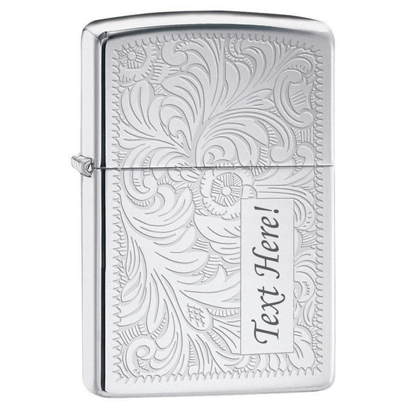 Zippo Lighter - Personalized Message Engraved for Venetian High Polish Chrome Windproof Zippo Lighter #352