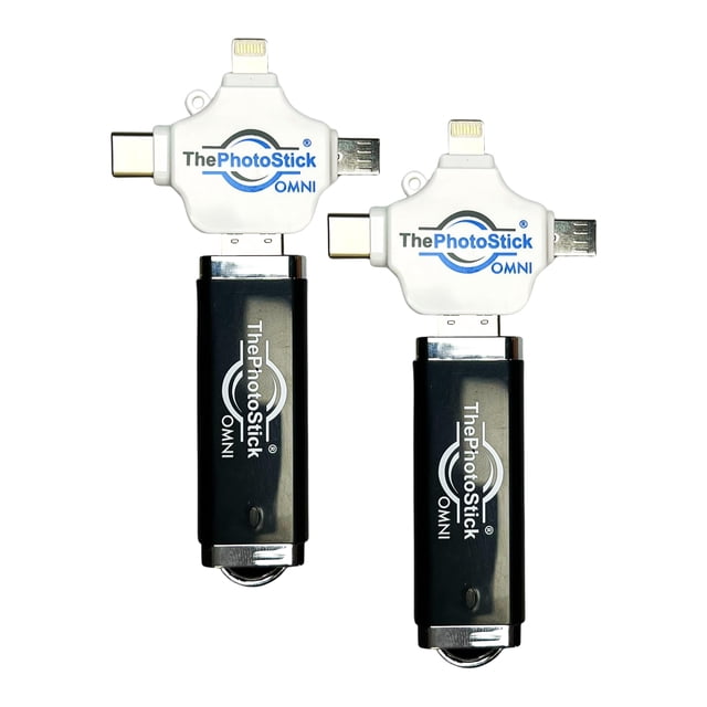 Dispositivo de respaldo ThePhotoStick Omni de 128 GB (paquete de 2) para fotos y vídeos