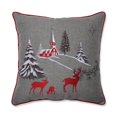 thumbnail image 1 of Pillow Perfect 629834 17 in. Christmas Scene Throw Pillow - Gray, 1 of 1
