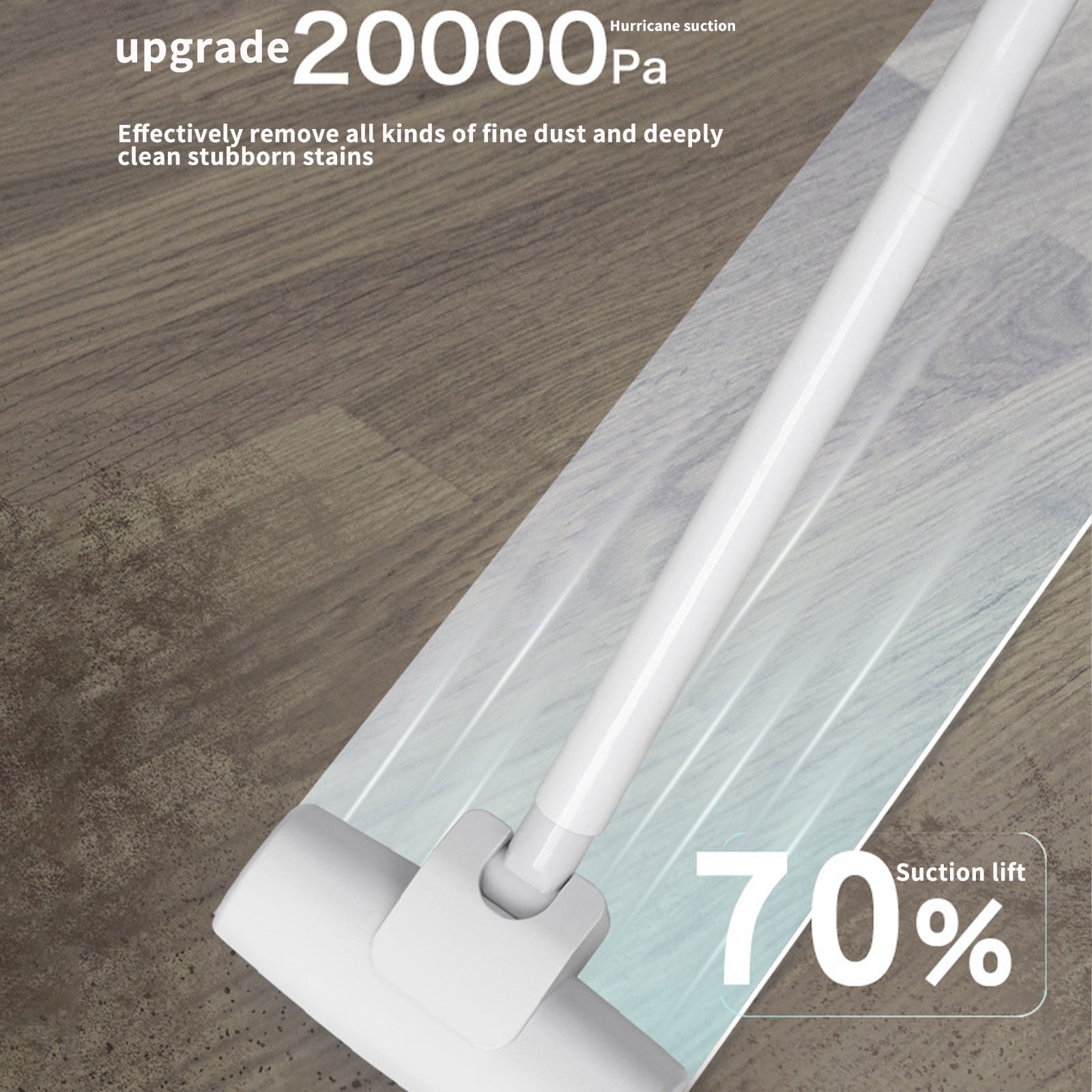Cordless Stick Vacuum Cleaner - 30 Mins Runtime, Lightweight Vacuum for Carpet, Hardwood Floor & Pet Hair （ White ）