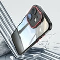 thumbnail image 6 of Allytechgroup iPhone 12 Case, Shockproof Bumper Slim Fit Clear Back Cover with Camera Lens Protector - Anti-Scratch Phone Case for Apple iPhone 12, Blackred, 6 of 6