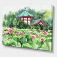 thumbnail image 3 of Designart ' Pagoda and Lotus Lake ' Traditional Canvas Wall Art Print, 3 of 4